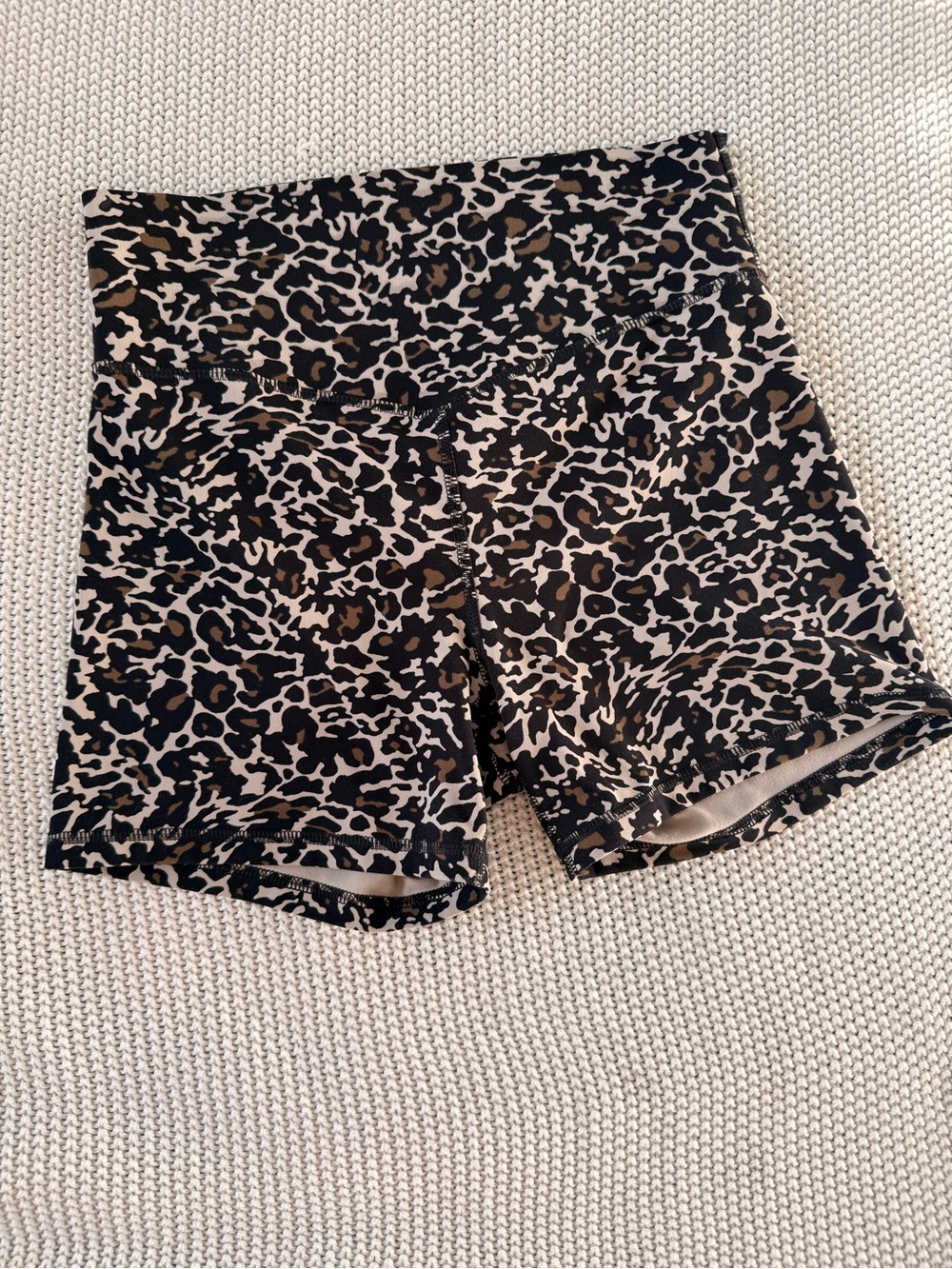 Fabletics Leopard Print High-Waist shorts - Black, Brown, Cream size S